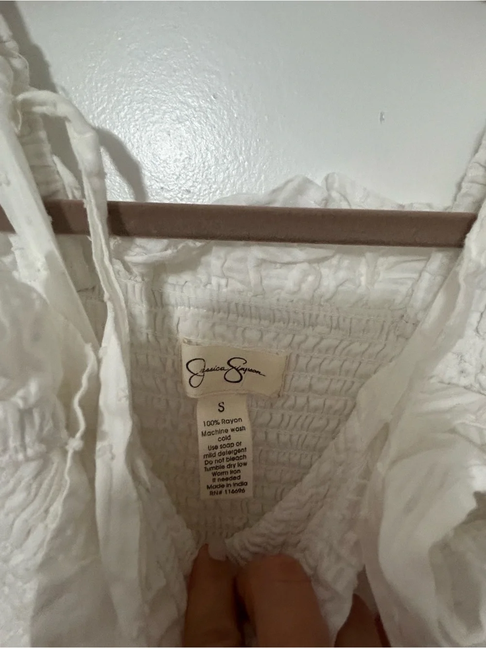 Jessica Simpson White Smocked Ruffle Sundress
